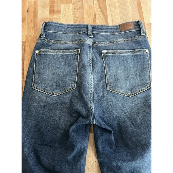 Judy Blue Cropped Boot Jeans Stretch Raw Step Hem Distressed Medium Wash 3/26 - Picture 3 of 9